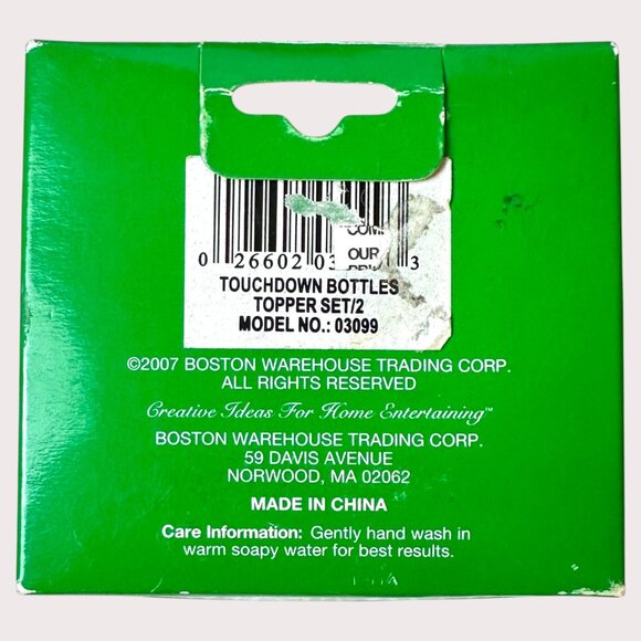 Touchdown Football & Referee Bottle Stoppers Set By Boston Warehouse, NOS, Uniqu - Picture 2 of 6